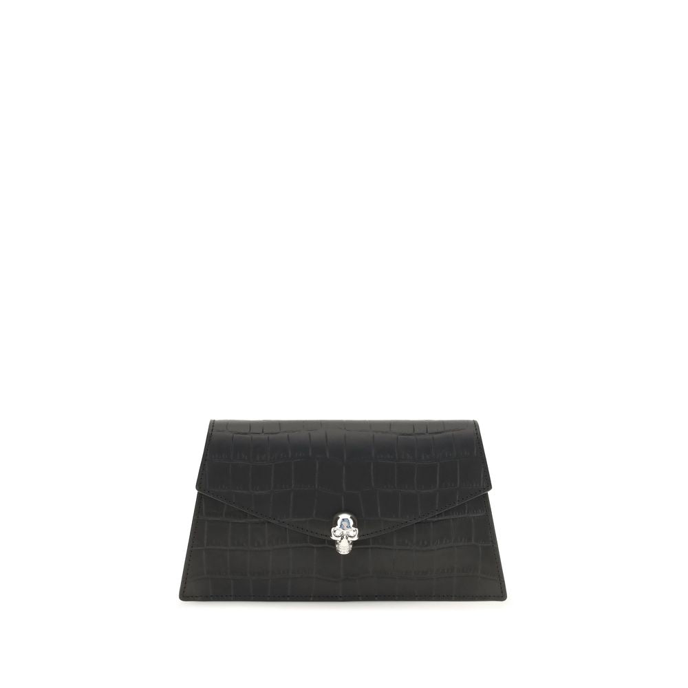 Pochette Alexander McQueen en cuir de veau noir Bos Taurus