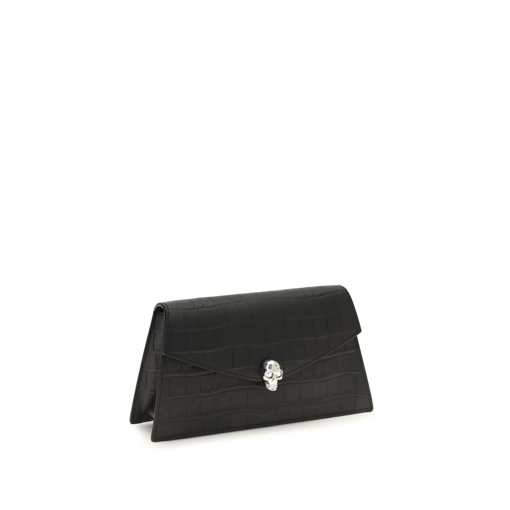 Pochette Alexander McQueen en cuir de veau noir Bos Taurus
