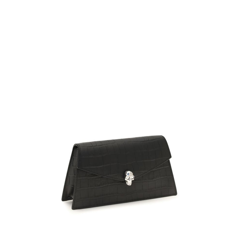 Pochette Alexander McQueen en cuir de veau noir Bos Taurus
