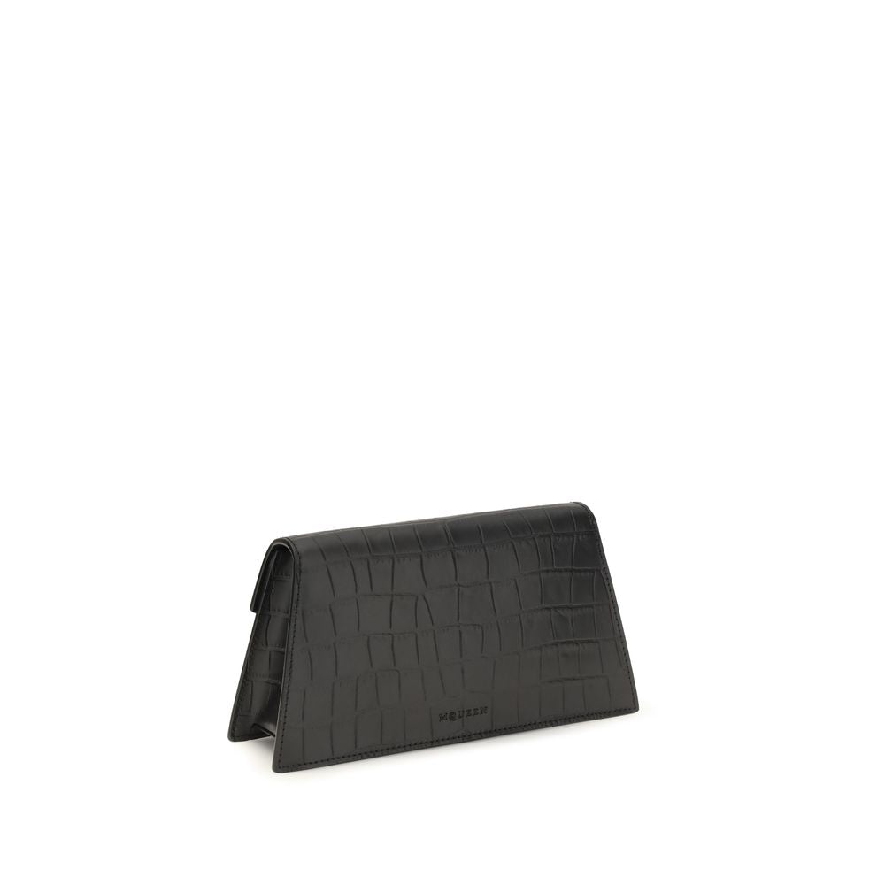 Pochette Alexander McQueen en cuir de veau noir Bos Taurus