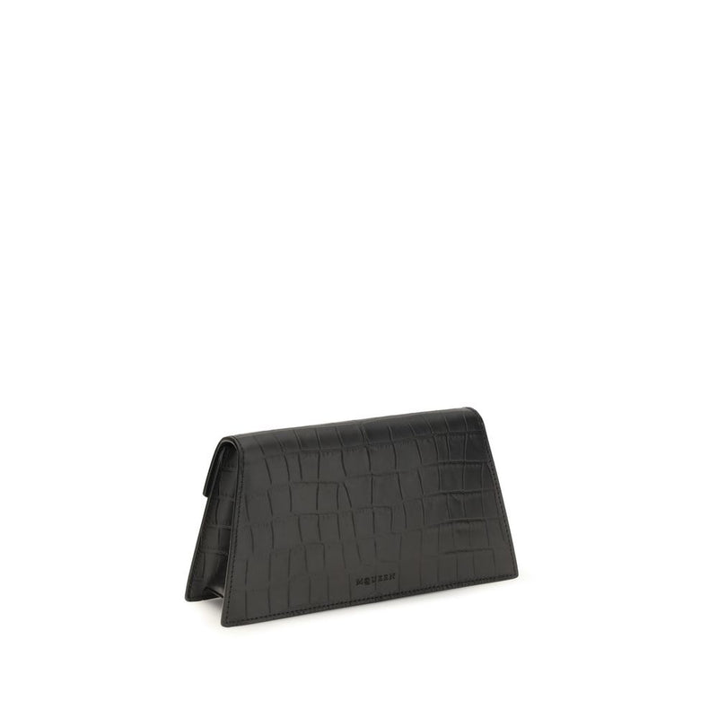 Pochette Alexander McQueen en cuir de veau noir Bos Taurus