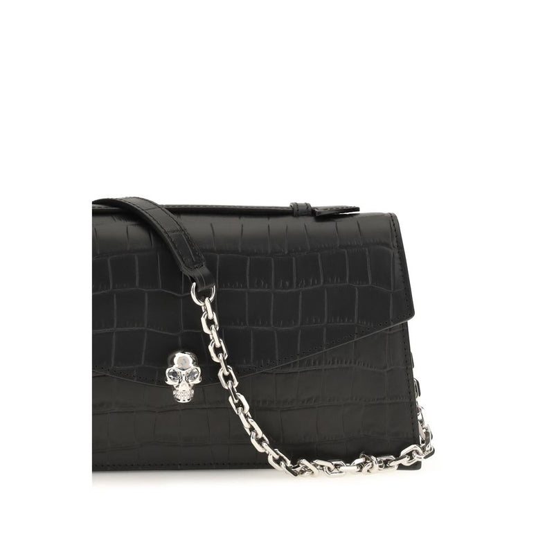 Sac à main Alexander McQueen en cuir de veau noir Bos Taurus