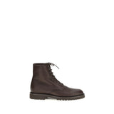 Bottes à lacets Brunello Cucinelli Bos Taurus en cuir de veau marron