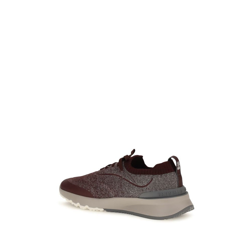 Brunello Cucinelli Bordeaux Cotton Athletic Sneakers for Men