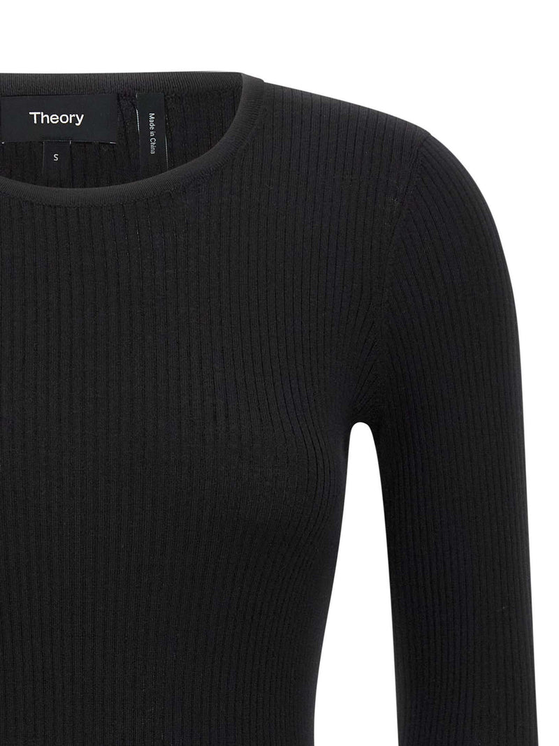 Theory Black Merino Wool Cardigan