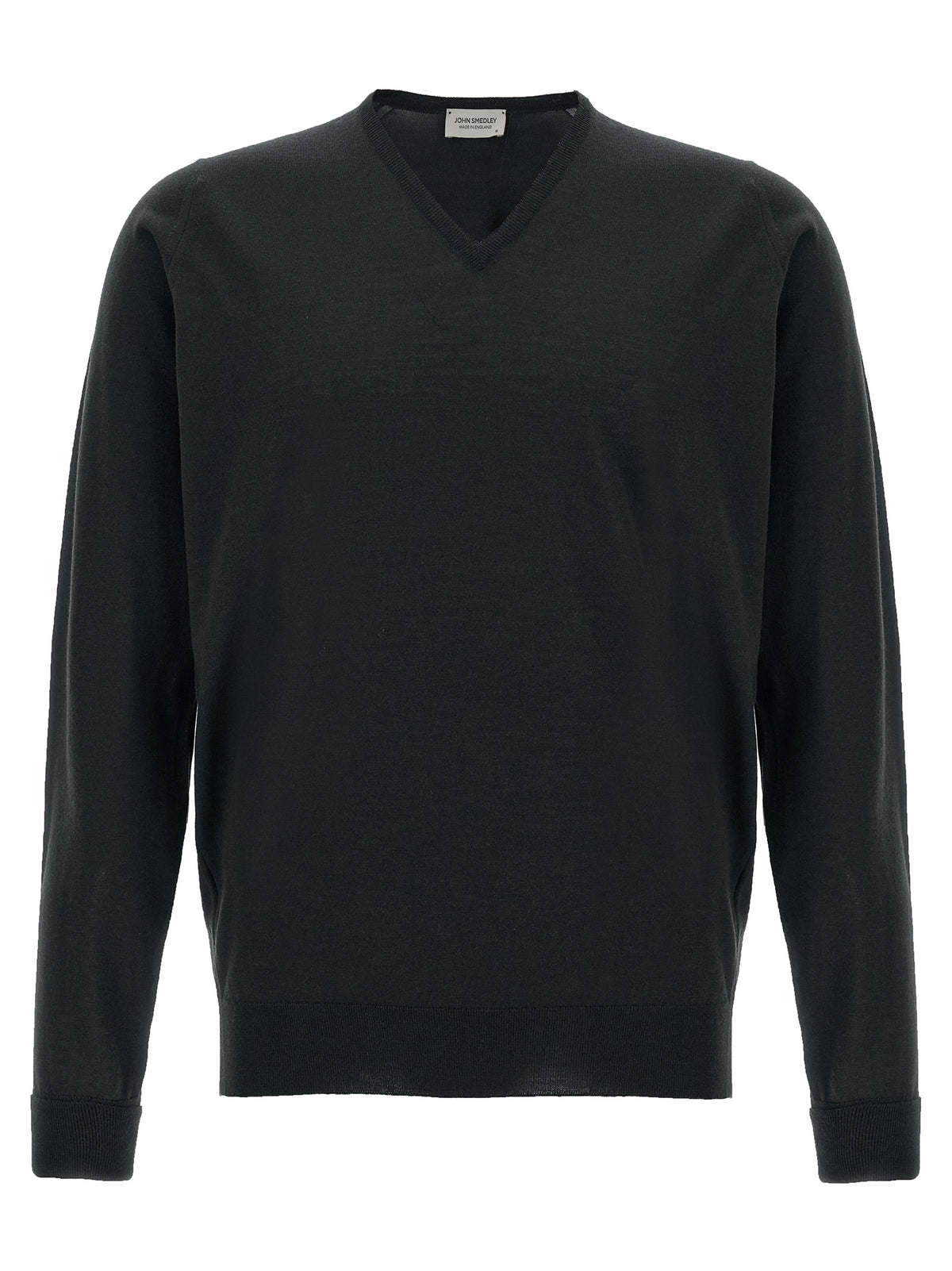 JOHN SMEDLEY Black Merino Wool Cardigan