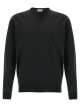 JOHN SMEDLEY Black Merino Wool Cardigan