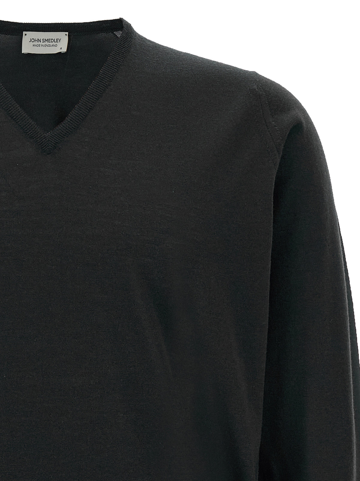 JOHN SMEDLEY Black Merino Wool Cardigan