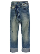 Jean droit en coton bleu R13