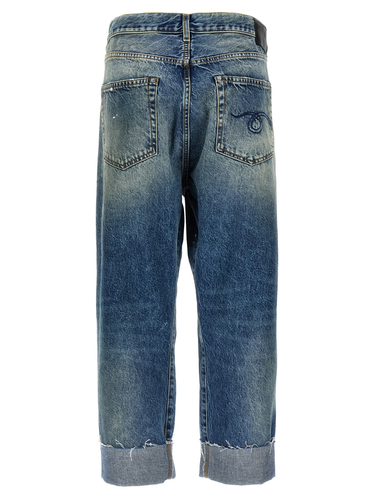 Jean droit en coton bleu R13