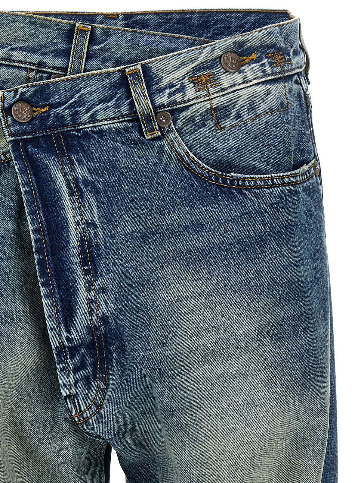 Jean droit en coton bleu R13