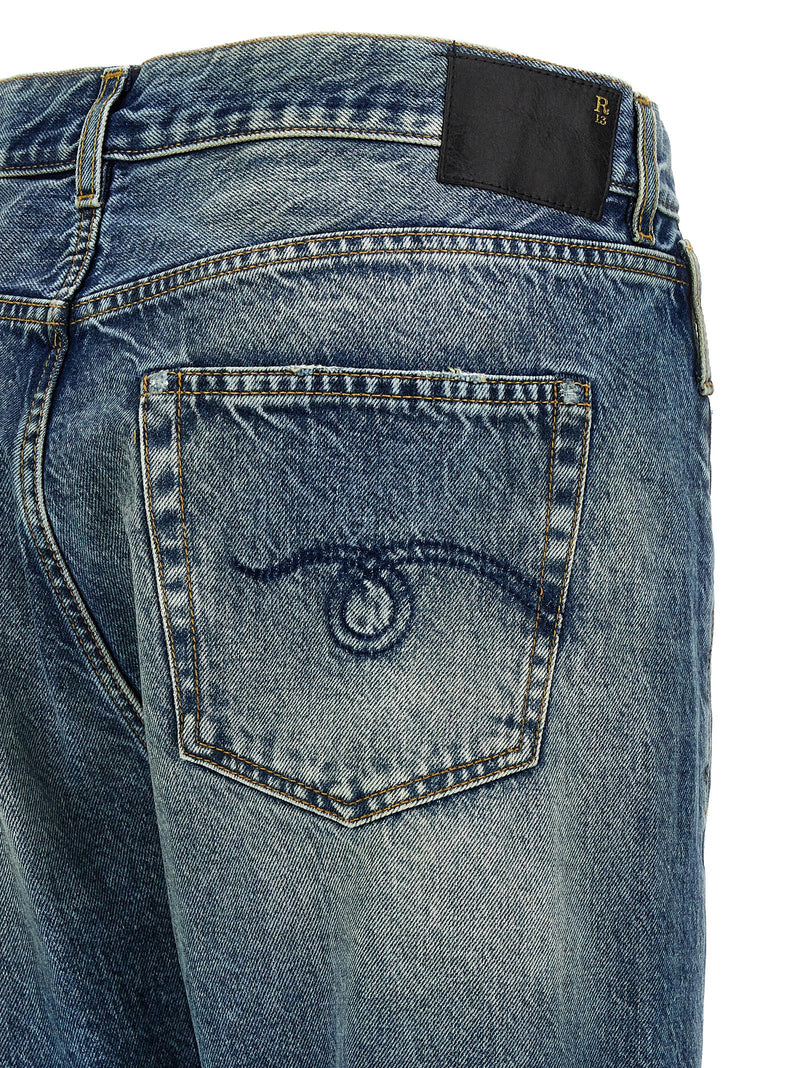 R13 Blue Cotton Straight-Leg Jeans