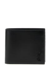 Portefeuille Saint Laurent en cuir de veau noir