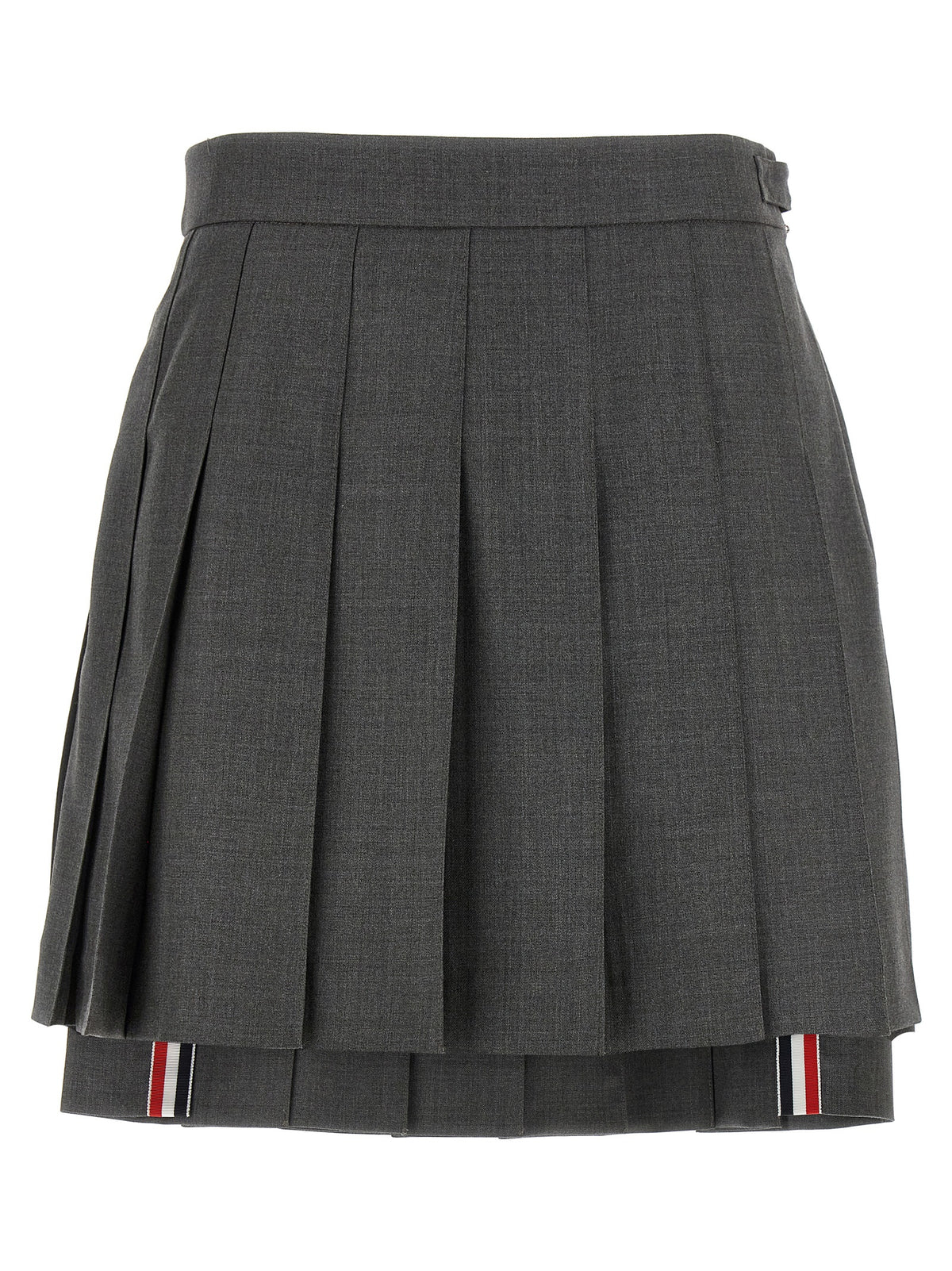 Thom Browne Gray Wool Long Skirt - Elegant & Modern Design
