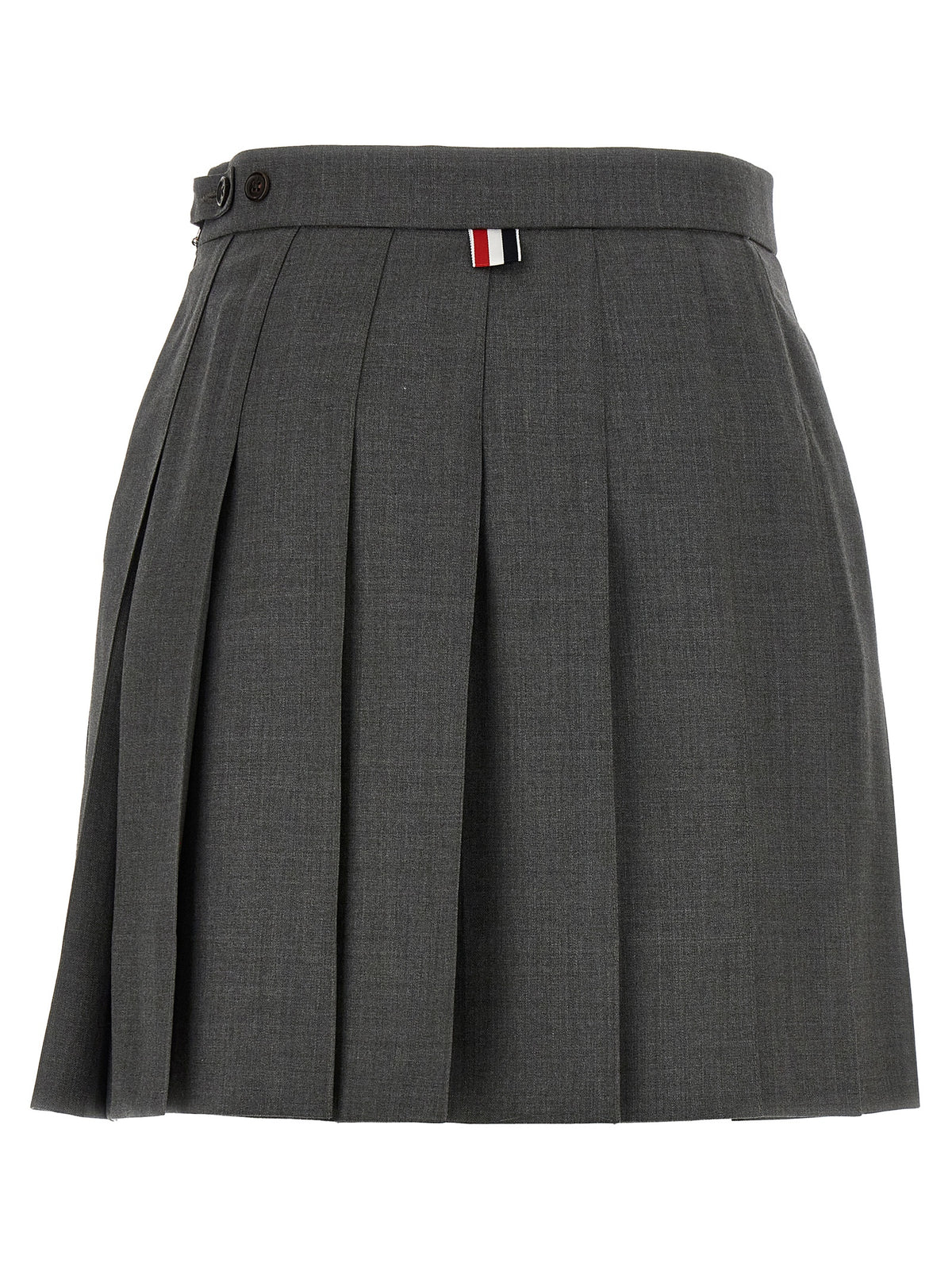 Thom Browne Gray Wool Long Skirt - Elegant & Modern Design