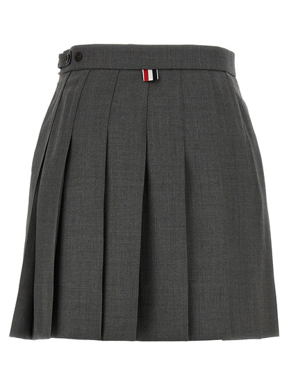 Thom Browne Gray Wool Long Skirt