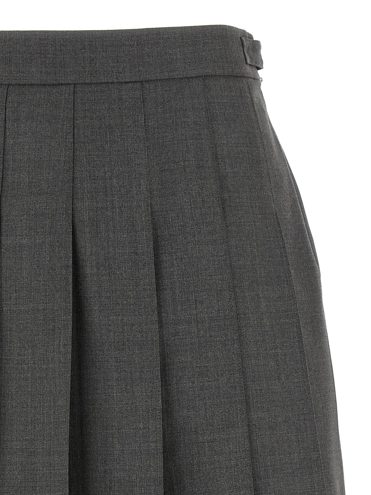 Thom Browne Gray Wool Long Skirt - Elegant & Modern Design