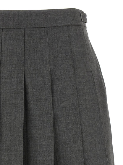 Thom Browne Gray Wool Long Skirt