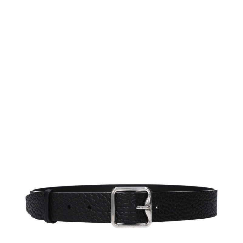 Burberry Black Leather Regular Belt - Vintage Effect