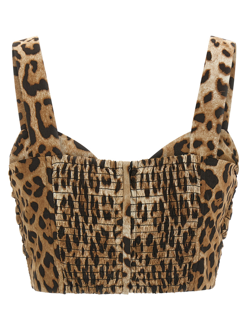 Dolce & Gabbana Brown Cotton Blouse with Bow Detail