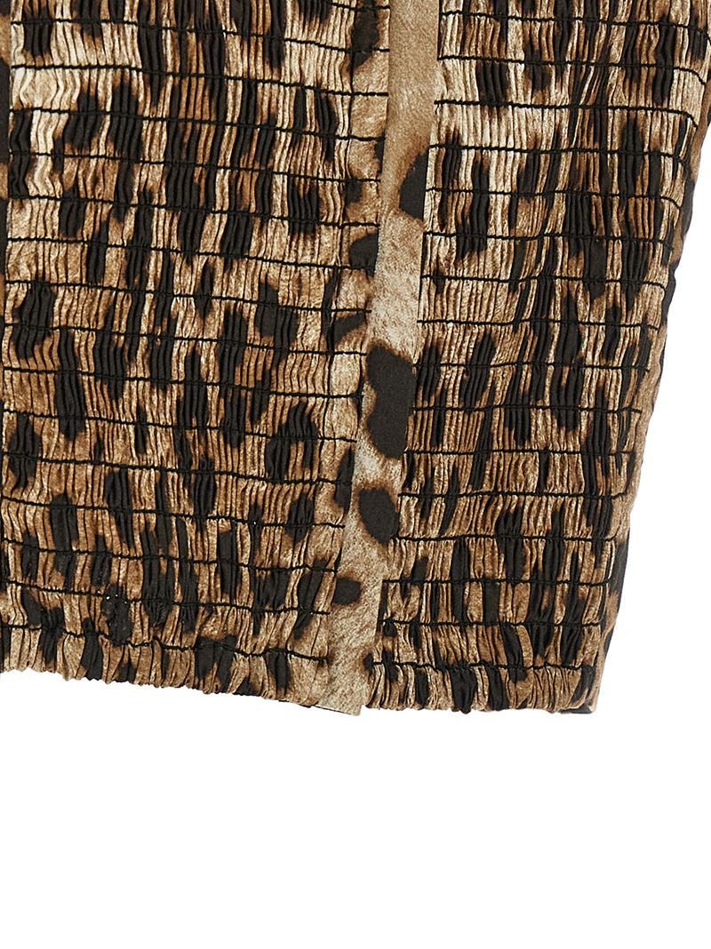 Dolce & Gabbana Brown Cotton Blouse with Bow Detail