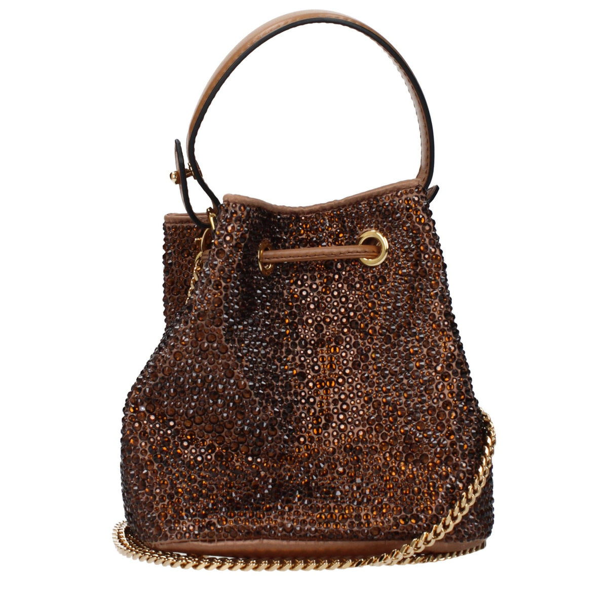 Sac à main en satin marron Versace