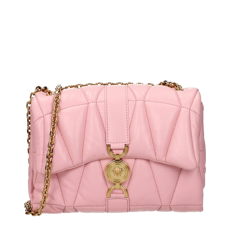 Versace Pink Leather Shoulder Bag - Stylish & Elegant Design