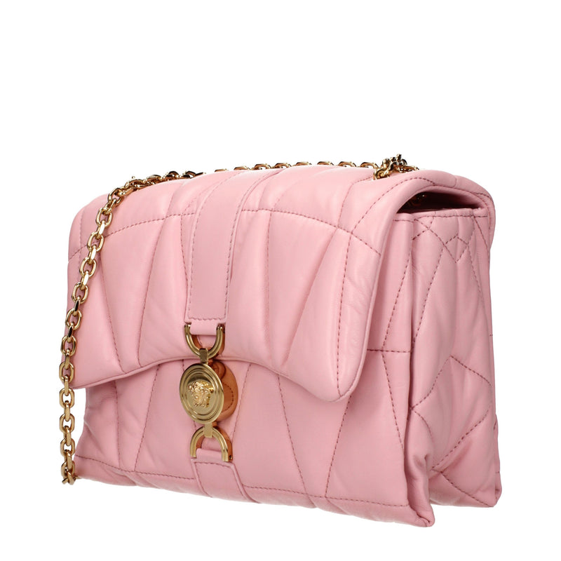 Versace Pink Leather Shoulder Bag - Stylish & Elegant Design