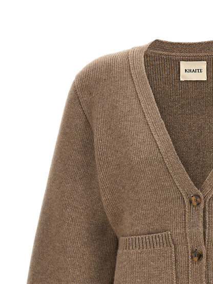 Khaite Brown Cashmere Cardigan