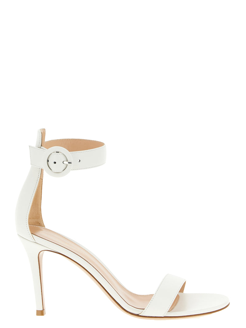 Sandales à talons aiguilles Gianvito Rossi en cuir nappa blanc / veau Bos Taurus