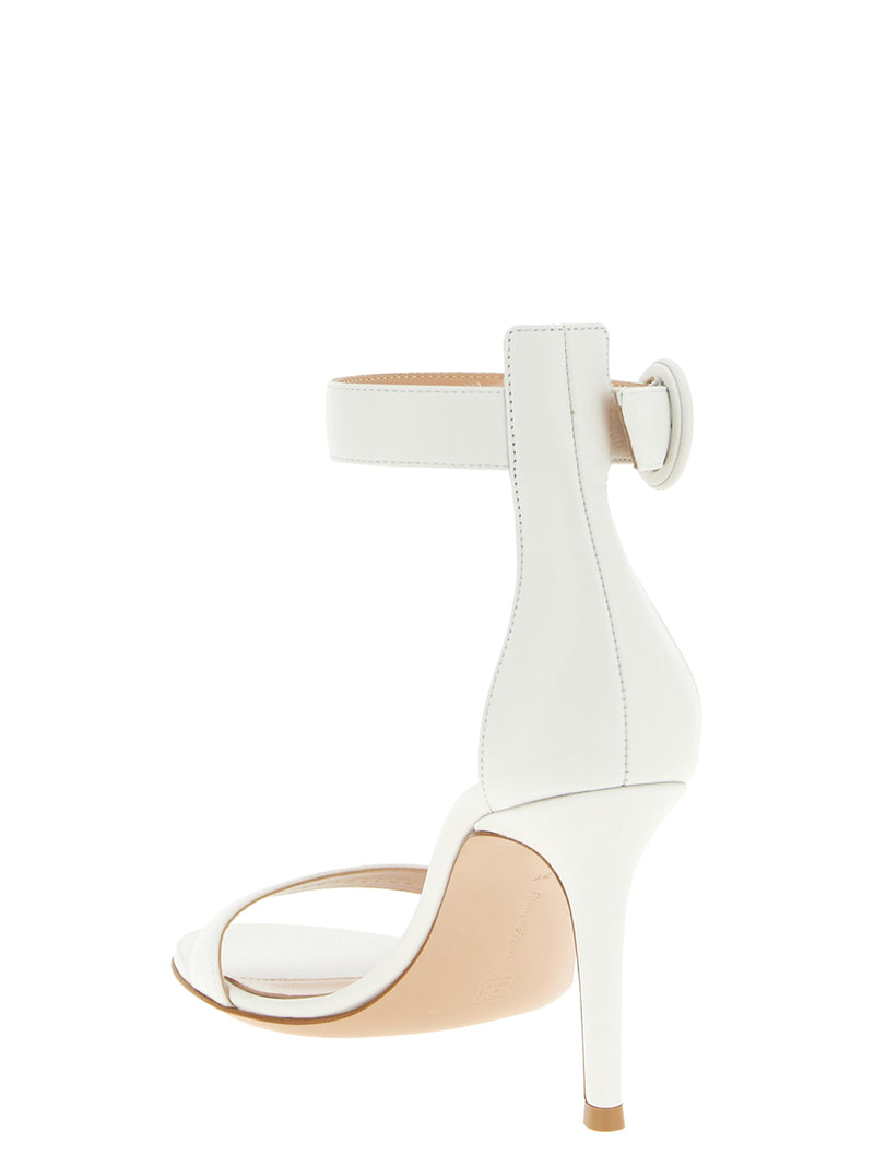 Sandales à talons aiguilles Gianvito Rossi en cuir nappa blanc / veau Bos Taurus