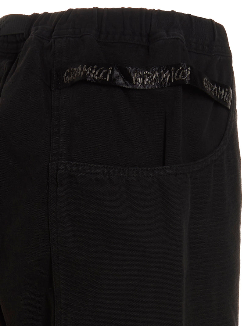 Pantalon Cargo en Coton Noir Gramicci
