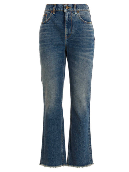 Golden Goose Blue Cotton Flared Jeans