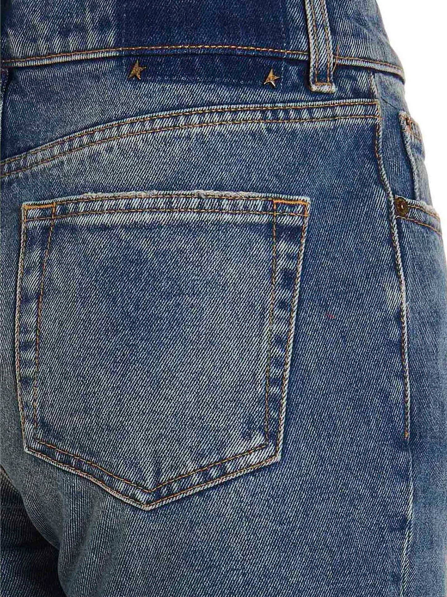 Golden Goose Blue Cotton Flared Jeans
