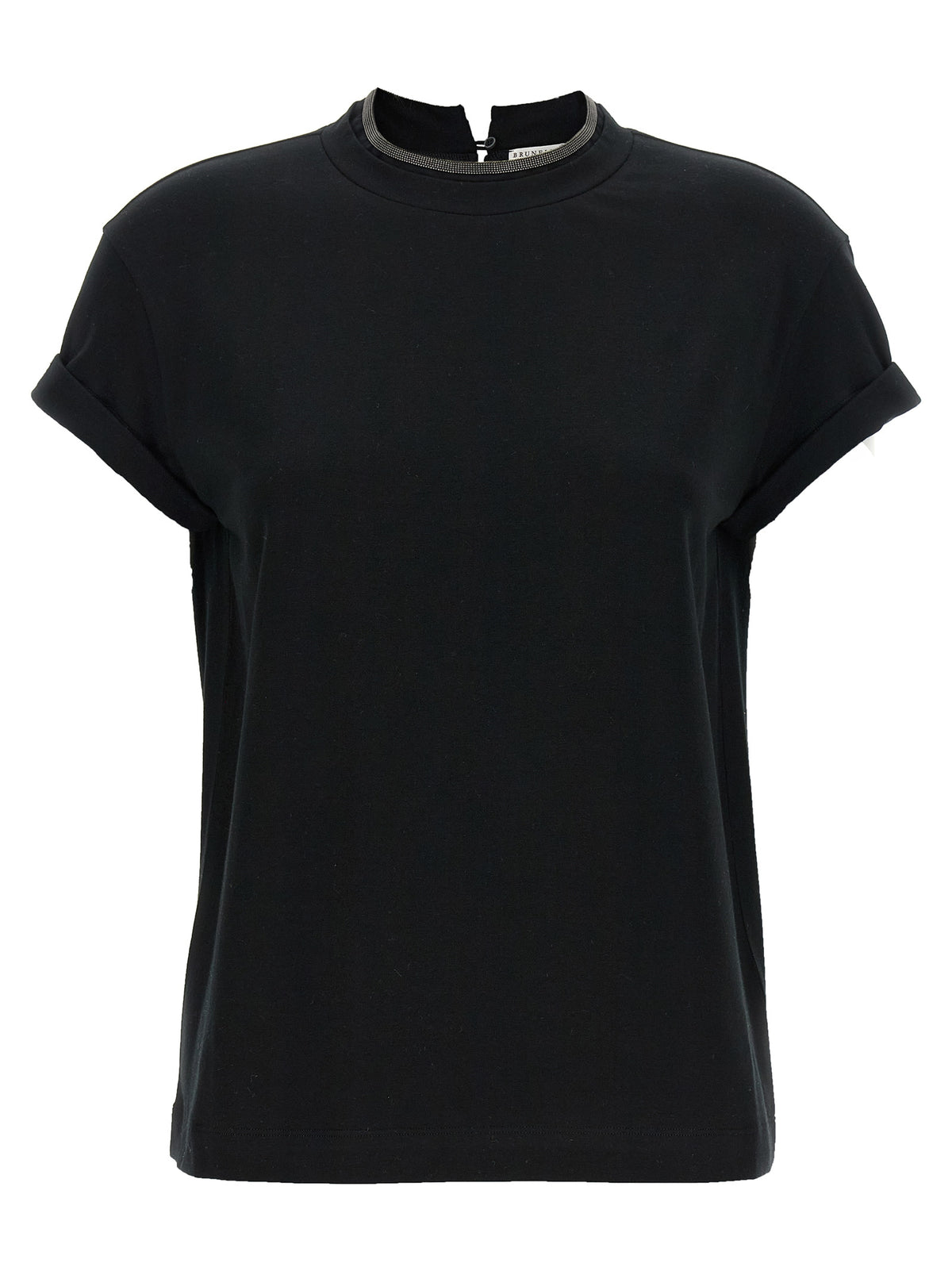 T-shirt en coton noir Brunello Cucinelli