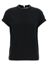 T-shirt en coton noir Brunello Cucinelli
