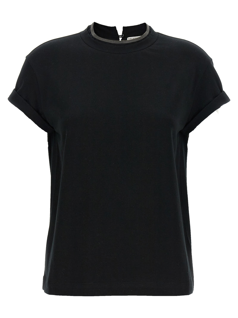 Brunello Cucinelli Black Cotton T-Shirt