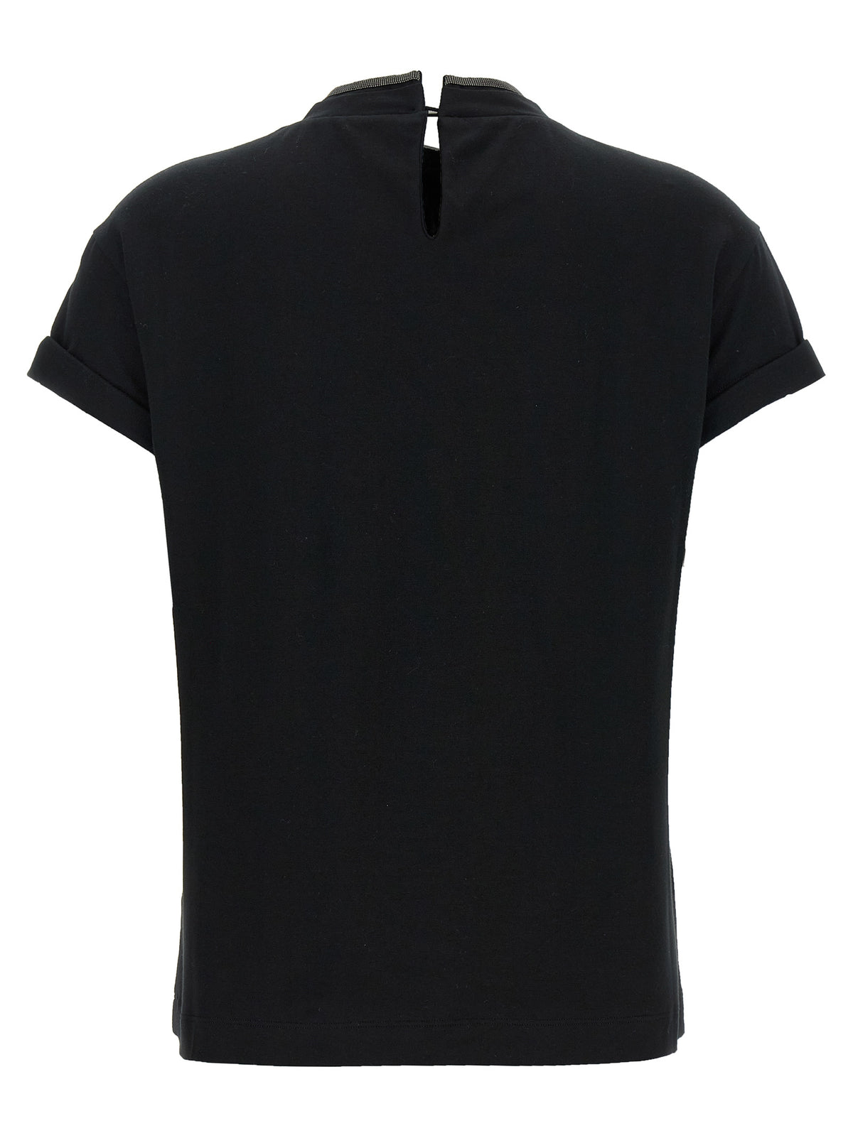 T-shirt en coton noir Brunello Cucinelli