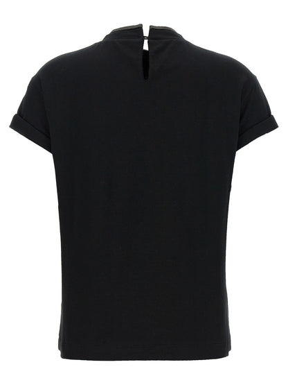 Brunello Cucinelli Black Cotton T-Shirt