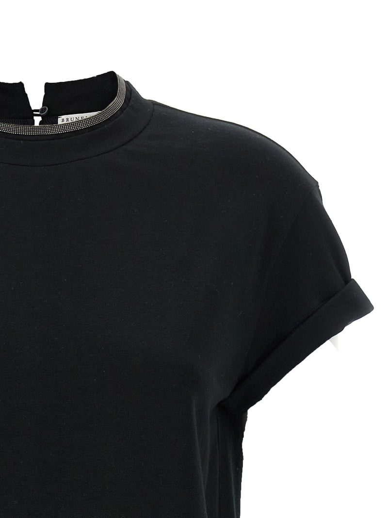 Brunello Cucinelli Black Cotton T-Shirt
