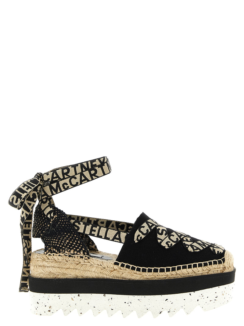 Sandales compensées multicolores en coton Stella McCartney