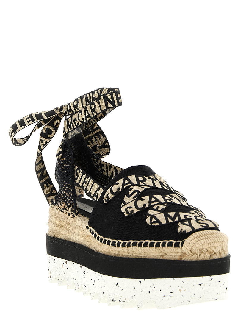 Sandales compensées multicolores en coton Stella McCartney