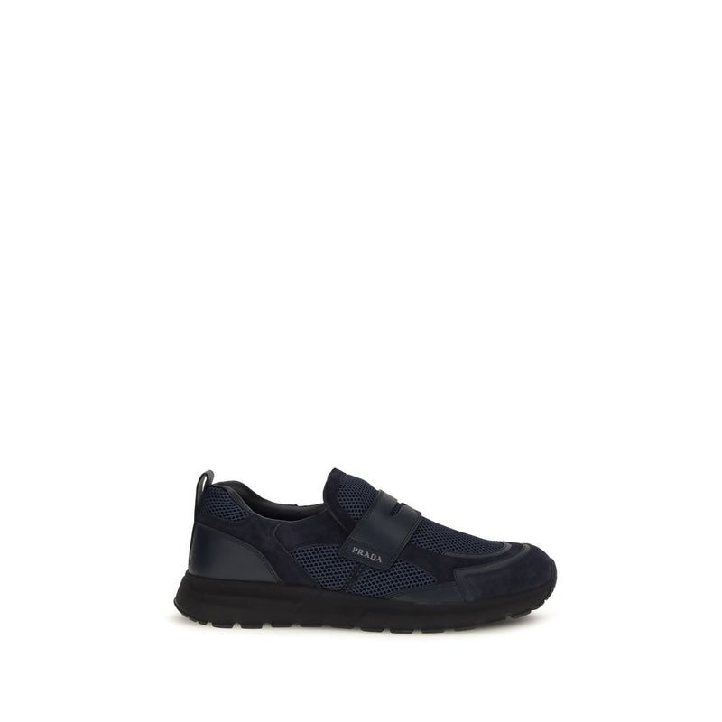 Baskets Prada en cuir de veau bleu Bos Taurus