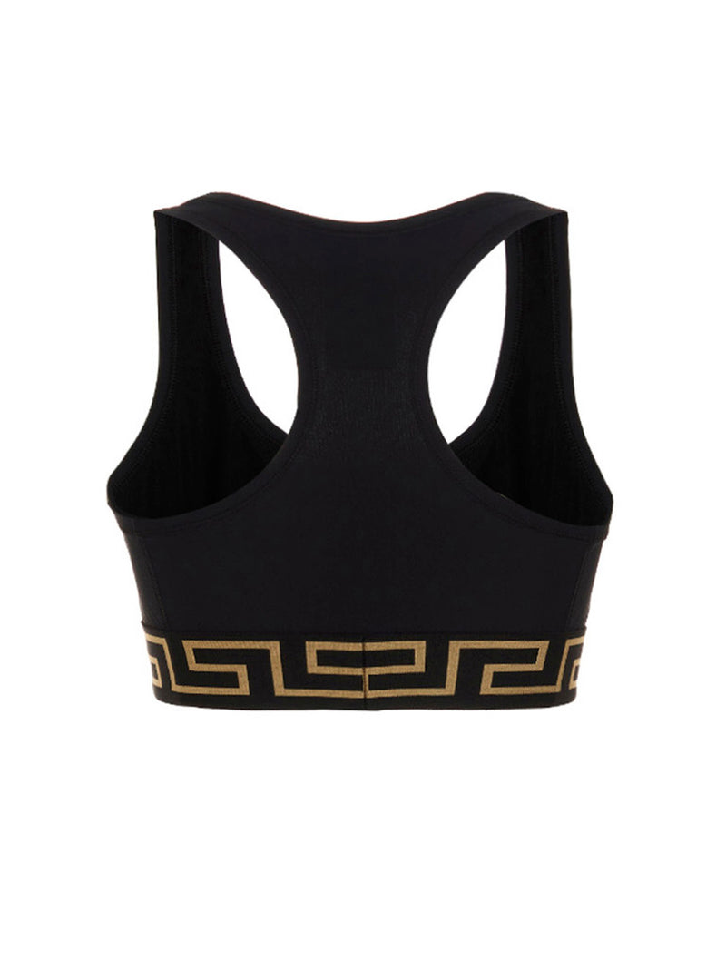 Versace Black Polyamide Medusa Sport Bra for Women