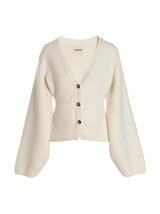 Khaite White Cashmere Cardigan