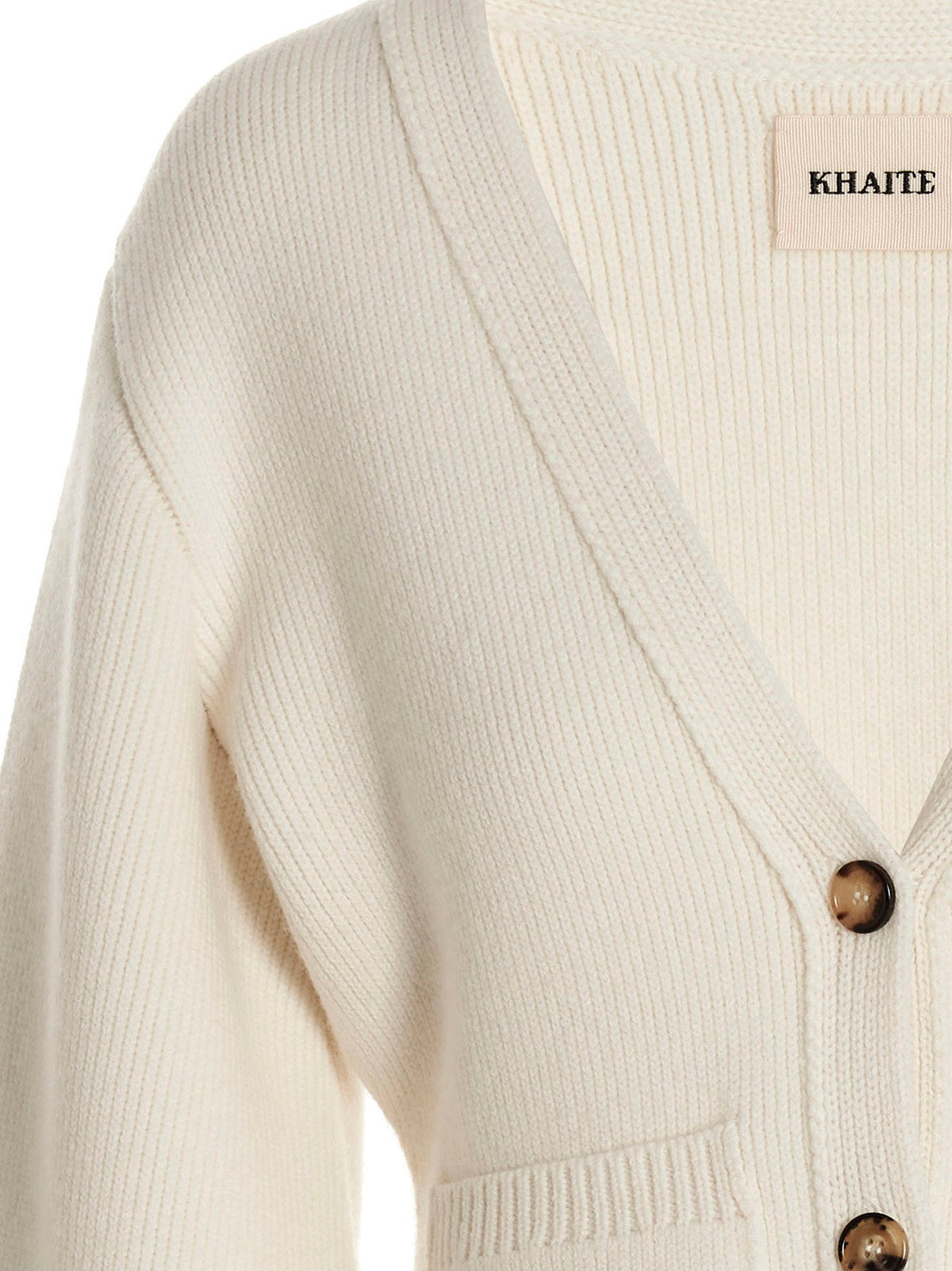 Khaite White Cashmere Cardigan