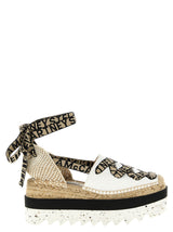 Sandales compensées Stella McCartney en coton beige