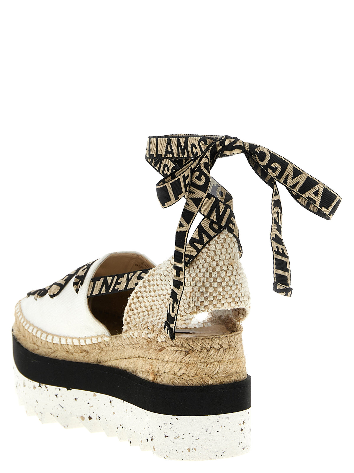Sandales compensées Stella McCartney en coton beige