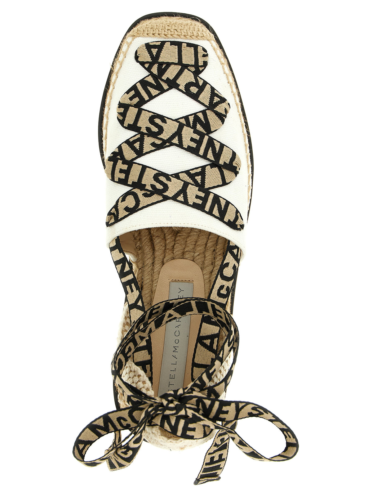 Sandales compensées Stella McCartney en coton beige