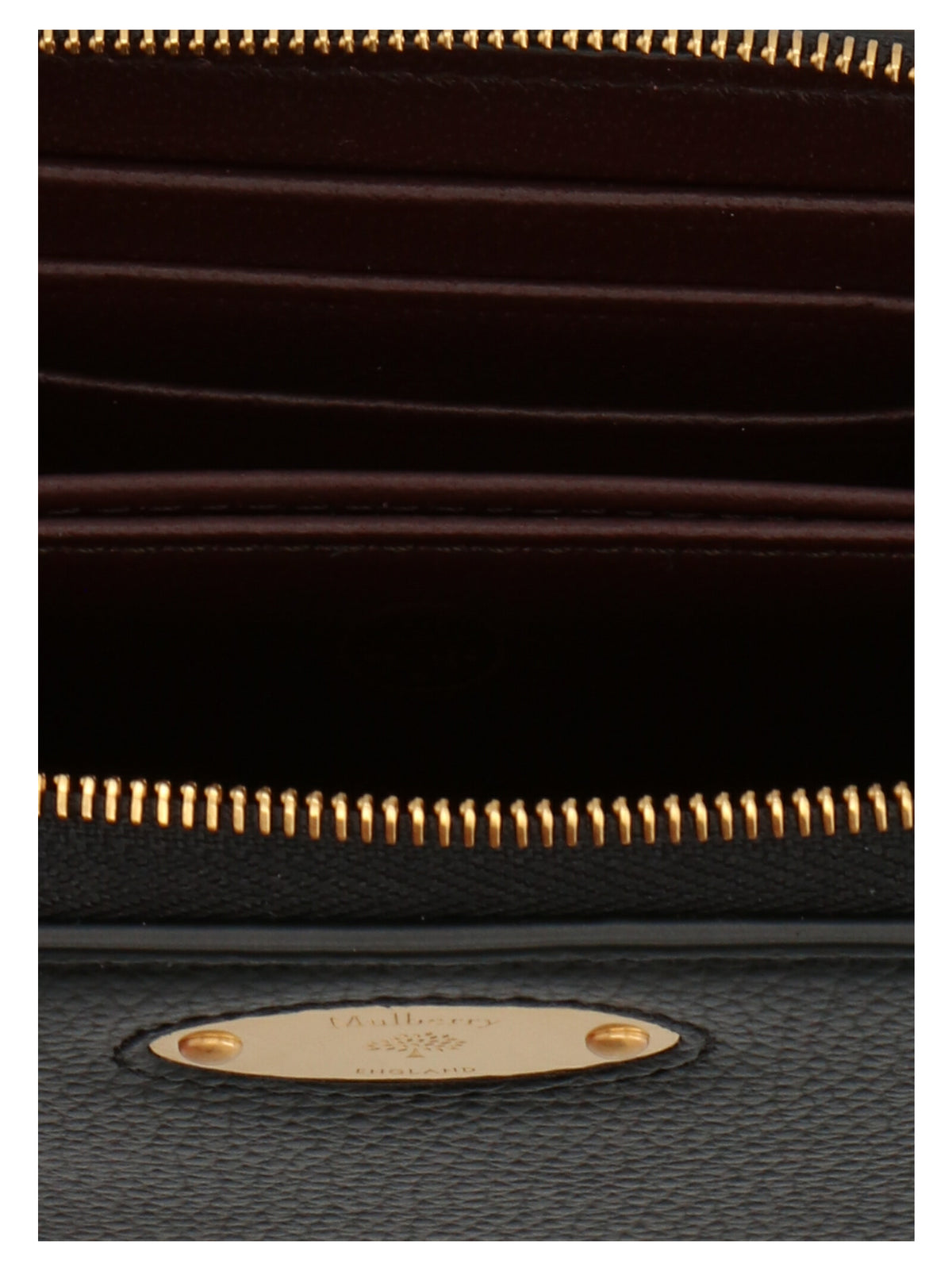 Porte-cartes en cuir de vachette noir Mulberry